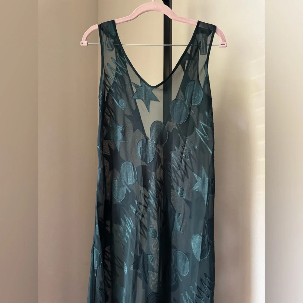Vintage Victoria’s Secret gold label Sheer green Sleeveless slip Dress - Picture 2 of 9